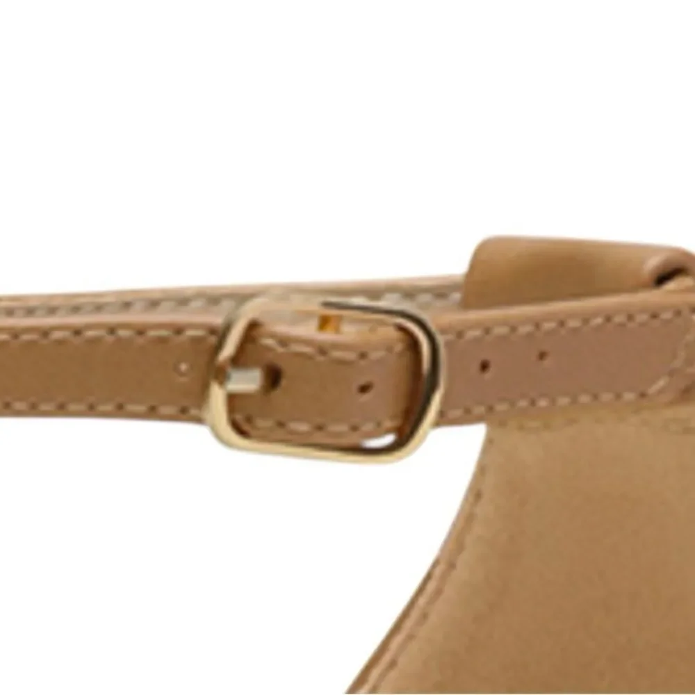 Dream Pairs Nude Tan Block Heel Ankle Strap Sandals Size 12 Low Chunk⁠
